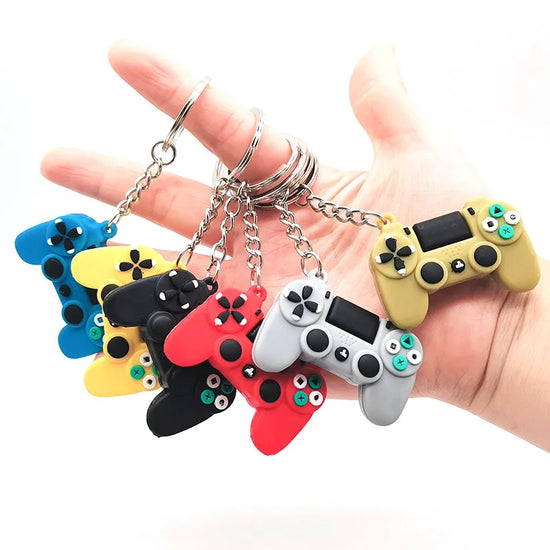 Portachiavi a forma di console di gioco in PVC, simpatico anello portachiavi, joystick, console PS4, portachiavi da appendere in borsa o in auto.